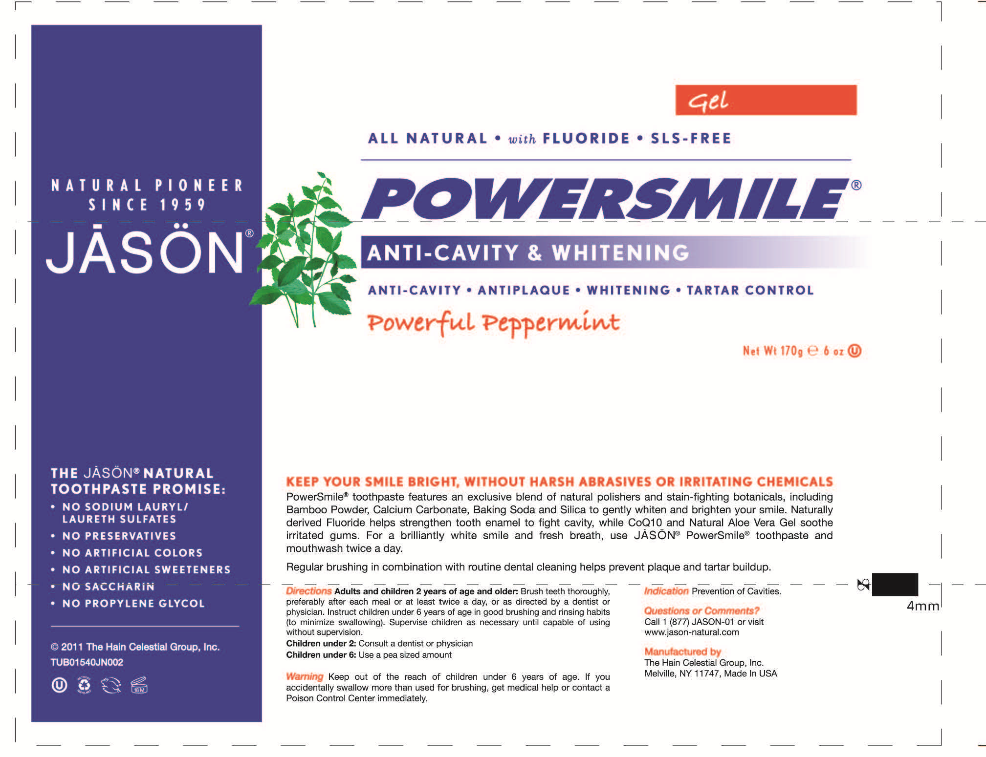 Jason Powersmile Anticavity ,Whitening Powerful Peppermint